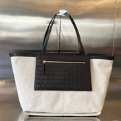 FLIP FLAP 38 IN WHITE CANVAS AND BLACK CALSKIN