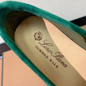 LP CHARMS WALK BABOUCHE LOAFERS OLIVE AND PINE SUEDE