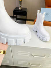 PRA MONOLITH BRUSHED BOOTIES 55 WHITE CALFSKIN