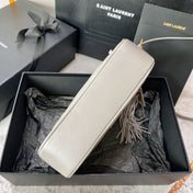 LOU CAMERA BAG 23 IN LIGHT GRAY CALFSKIN GOLD LOGO
