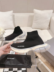 BALENCIAGA 25S SPEED TRAINER SNEAKERS 55 MM IN BLACK KNIT STYLE 4