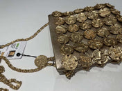 CHANEL 26S PARIS-GREECE MEDALLION CROSSBODY BAG 19 IN GOLD METALLIC LAMBSKIN GOLD HARDWARE