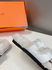 HM 26S SANDAL IN WHITE WOOL AND CALFSKIN