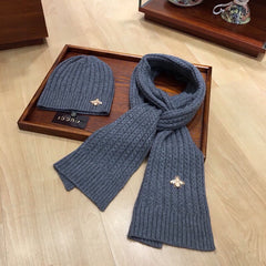 SET SCARF AND HAT IN SHARK GRAY WOOL 945023