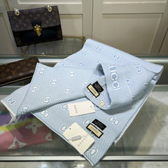 SET SCARF AND HAT IN LIGHT BLUE MIX WHITE WOOL AND CASHMERE 946331