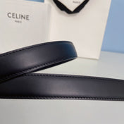 Medium Spike Belt 25mm Black Calfskin Loop Silver Silver Finishing