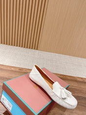 LP DOT SOLE WALK LOAFERS WHITE DEERSKIN