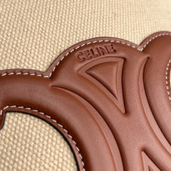 BUCKET CUIR TRIOMPHE 24 BEIGE BROWN CALFSKIN