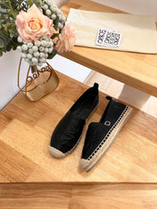 Loew Anagram Espadrille Black Leather