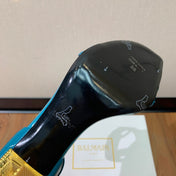 BALMAIN 26S METAL-HEEL SANDALS 105 MM IN CERULEAN BLUE CALFSKIN