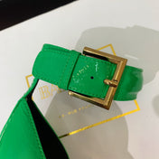 BALMAIN 26S METAL-HEEL SANDALS 105 MM IN GREEN CALFSKIN