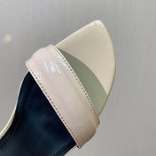 BALMAIN 26S METAL-HEEL SANDALS 105 MM IN BEIGE CALFSKIN