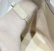 HERMES 25S IN THE LOOP 18 IN IVORY CALFSKIN SILVER HARDWARE