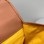 LEGER BACKPACK 37 IN BLACK GOYARDINE CANVAS WITH TAN CALFSKIN TRIM