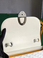 233 BAG 25 IN WHITE CALFKIN AND GOYARDINE CANVAS