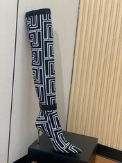 BALMAIN 26S HIGH-TOP BOOTS 105 MM IN BLACK AND WHITE FLYKNIT STYLE 5