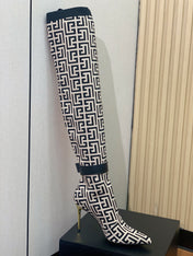 BALMAIN 26S HIGH-TOP BOOTS 105 MM IN BLACK AND WHITE FLYKNIT STYLE 4