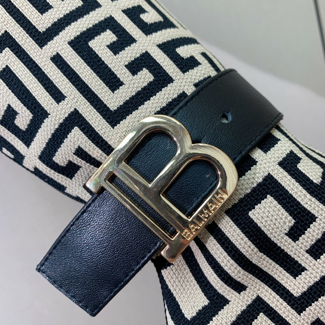 BALMAIN 26S HIGH-TOP BOOTS 105 MM IN BLACK AND WHITE FLYKNIT STYLE 4