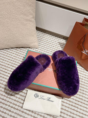LP NATURAL WINTERCOZY WOOL VIOLET SLIPPERS
