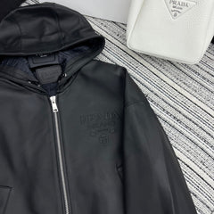 PRADA 25S SHEARLING HOODED JACKET 336