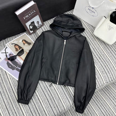 PRADA 25S SHEARLING HOODED JACKET 336