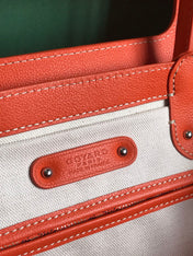 SAIGON SOUPLE BAG 34 IN RED ORANGE GOYARDINE CANVAS AND CALFSKIN