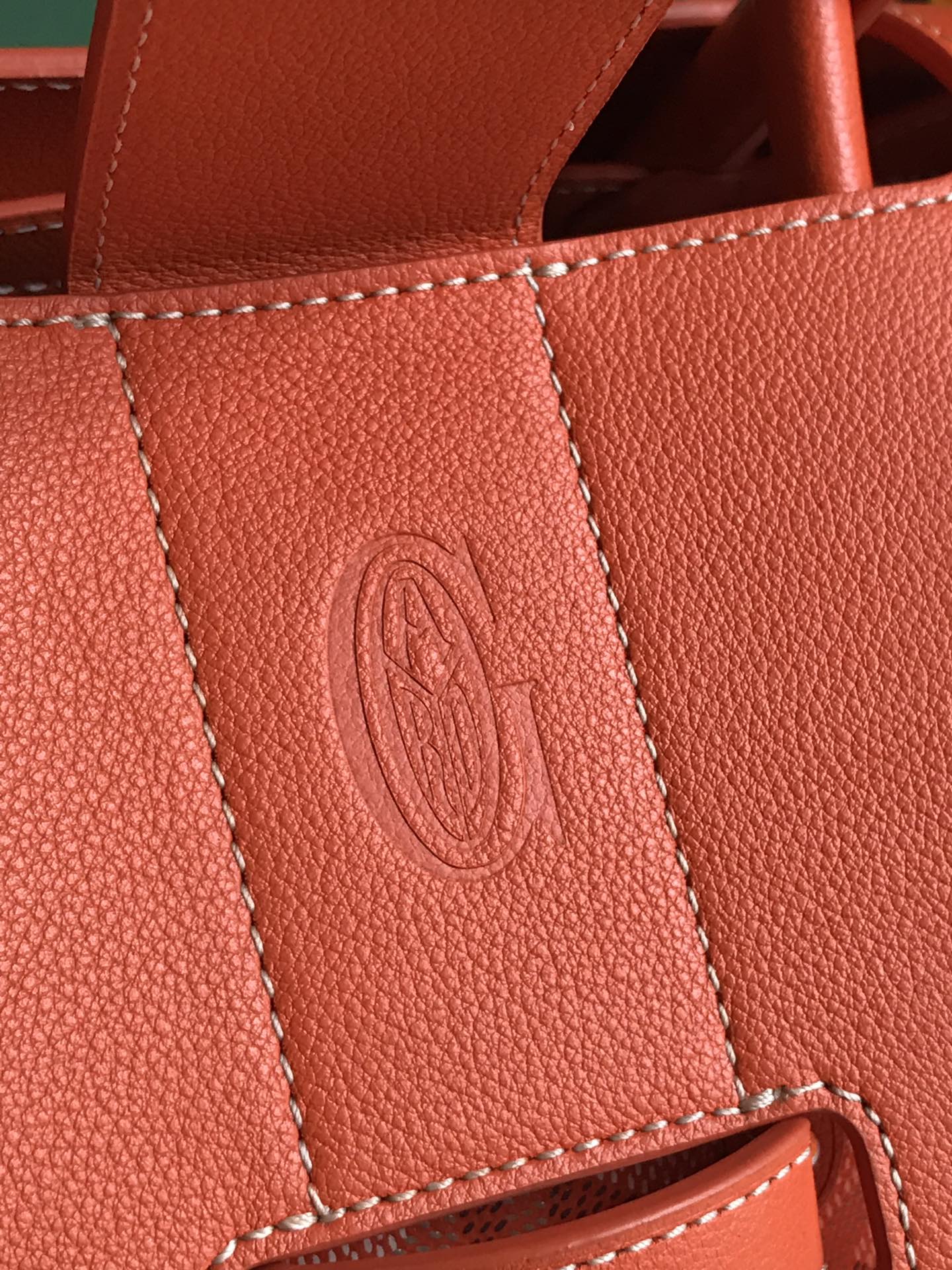 SAIGON SOUPLE BAG 34 IN RED ORANGE GOYARDINE CANVAS AND CALFSKIN