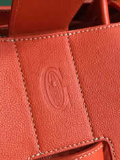 SAIGON SOUPLE BAG 34 IN RED ORANGE GOYARDINE CANVAS AND CALFSKIN