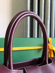 SAIGON SOUPLE BAG 34 IN BURGUNDY RED GOYARDINE CANVAS AND CALFSKIN