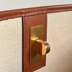 WOOL BUCKET BAG 24 BEIGE CREAM ORIGINAL CALFSKIN