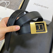 YSL 25S BELT 30 MM IN BLACK CALFSKIN 548093
