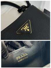 MINI BUCKET BAG 18 IN BLACK SAFFIANO LEATHER