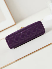 CC KELLY MINI 19 SHOPPING BAG IN INDIGO PURPLE CALFSKIN