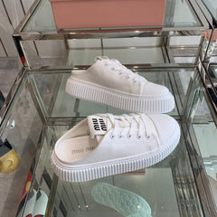 Mule Shoes White Canvas