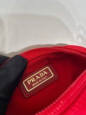 CLUTCH 12 IN PASSION RED RE-NYLON