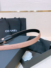 CHANEL 26S BELT 20 MM IN LIGHT PINK CALFSKIN 655205