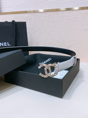 CHANEL 26S BELT 20 MM IN WHITE CALFSKIN 655208