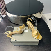 PADLOCK HIGH HEELS 10 CM IN METALLIC GOLD LAMBSKIN