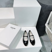 BALLET FLAT IN BLACK CALFSKIN