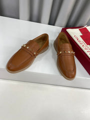 LEISURE FLOWS SPLIT LOAFER IN BRONZE BROWN CALFSKIN