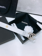 CHANEL 26S BELT 30 MM IN WHITE CALFSKIN 670901