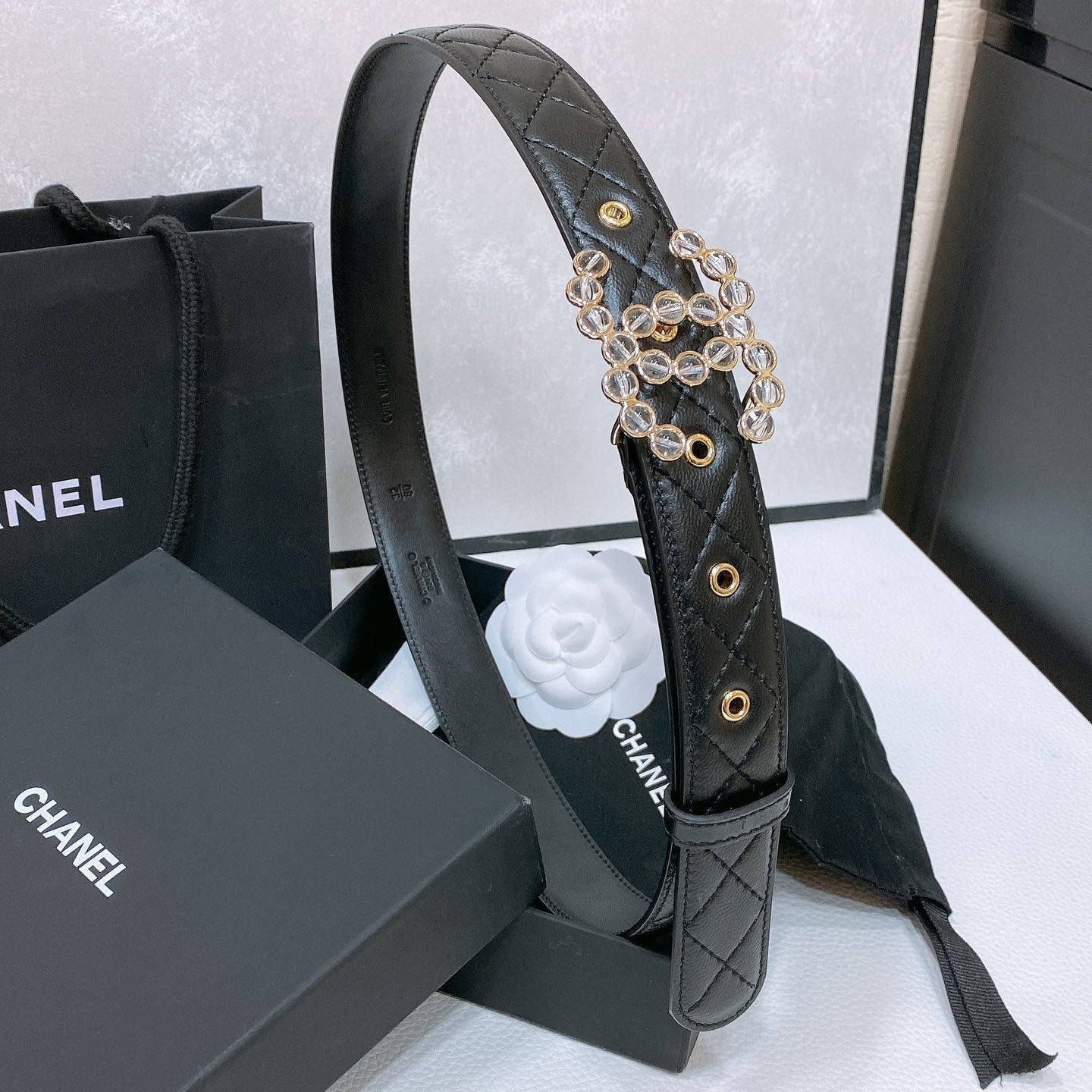 CHANEL 26S BELT 30 MM IN BLACK CALFSKIN 670902