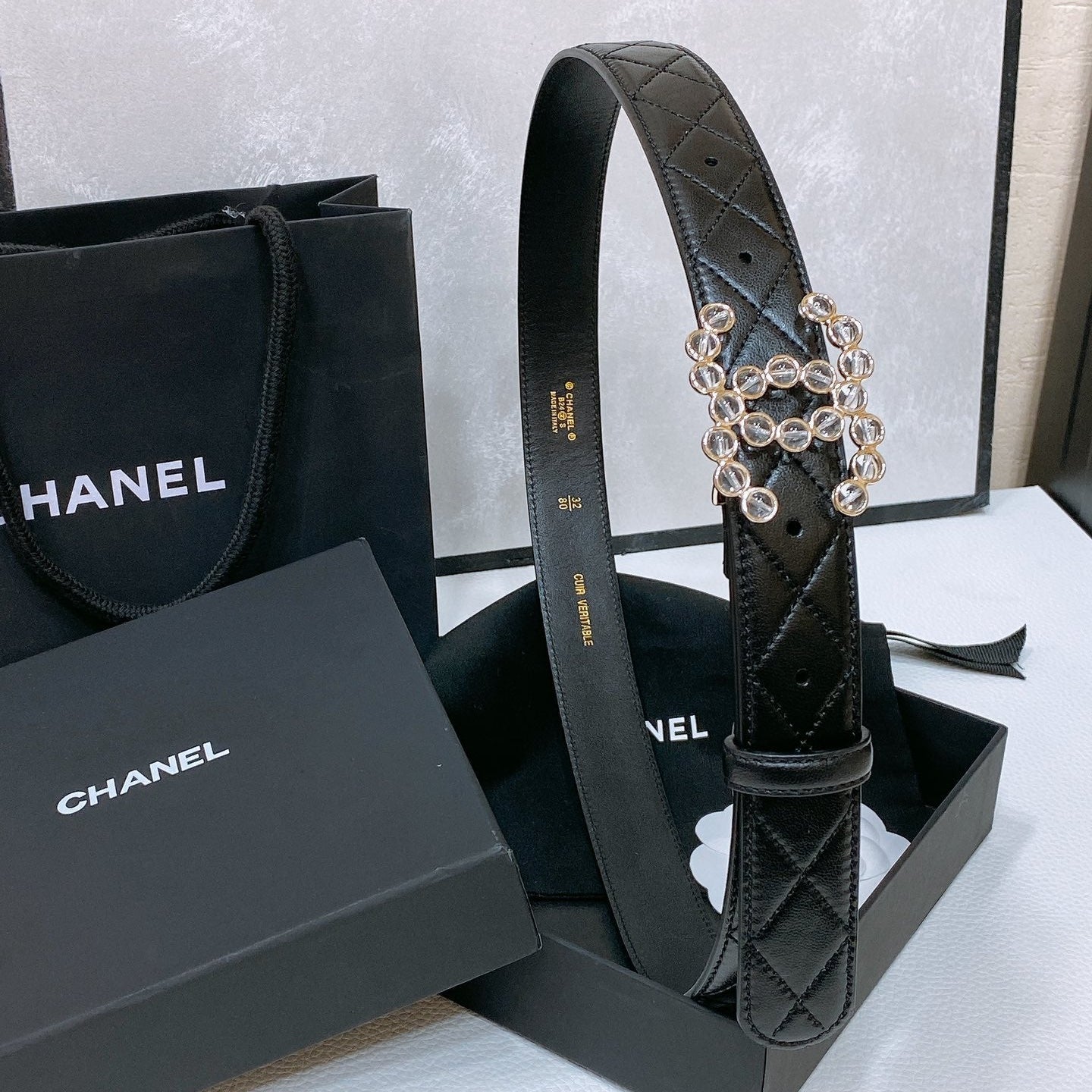 CHANEL 26S BELT 30 MM IN BEIGE CALFSKIN 670904