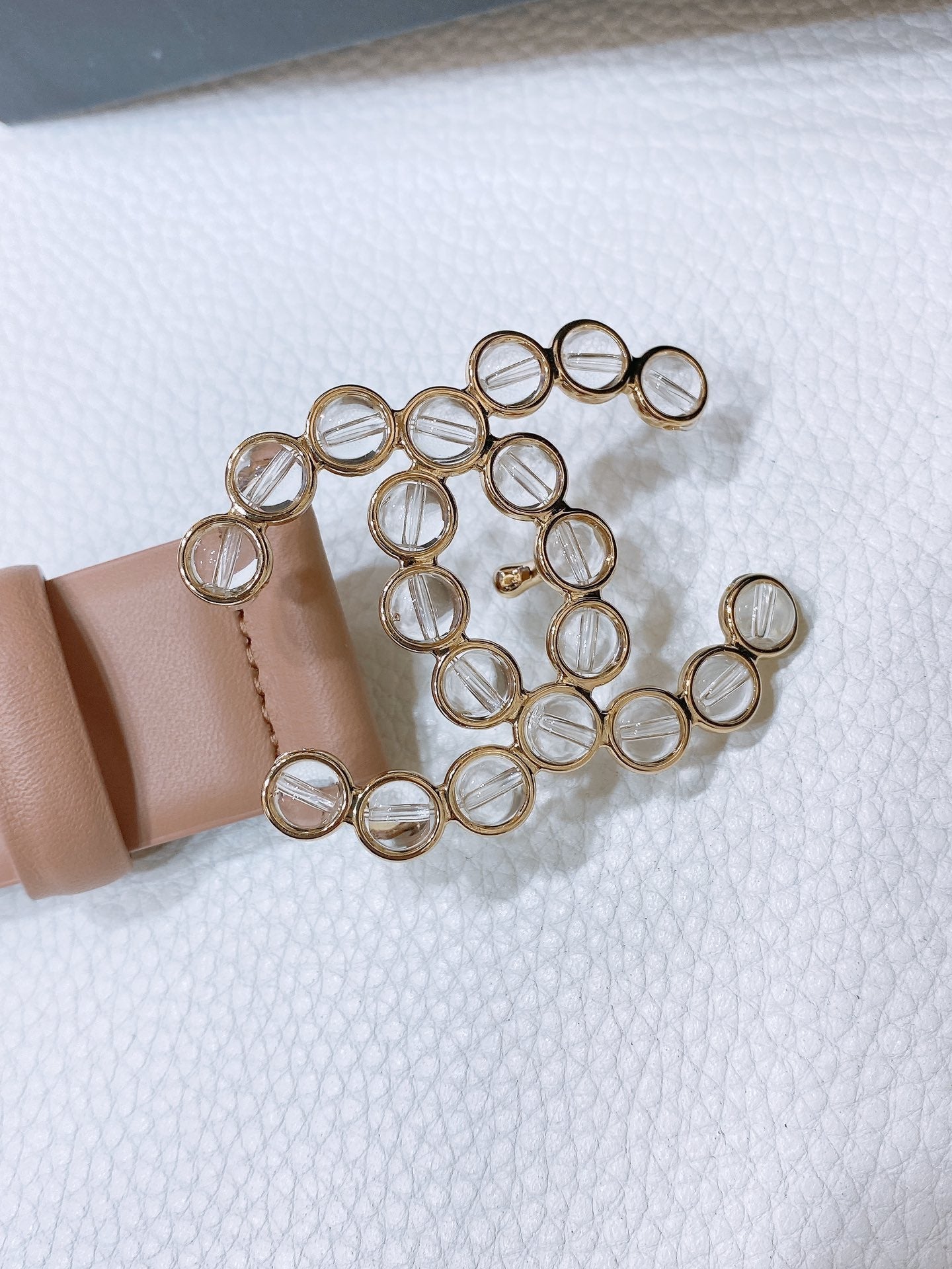 CHANEL 26S BELT 30 MM IN BEIGE CALFSKIN 670905