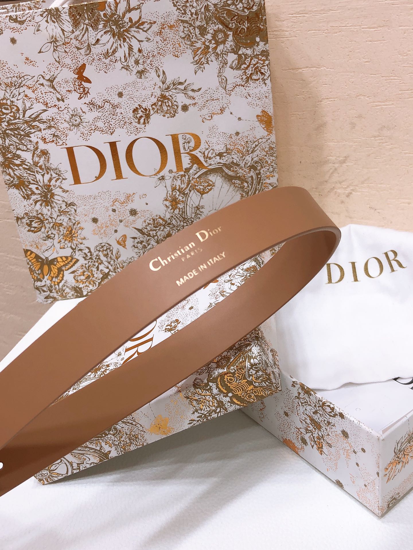 DIOR 26S BELT 25 MM IN BROWN CALFSKIN 655081