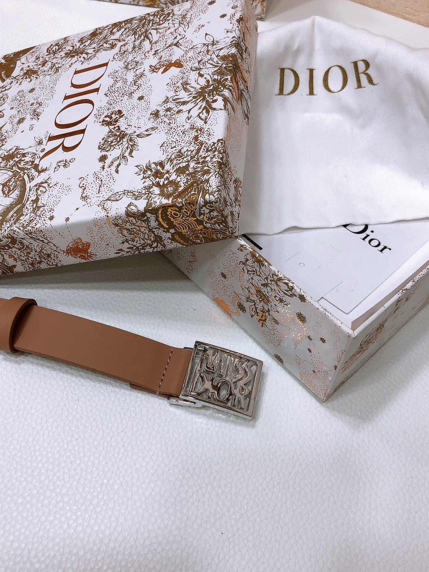DIOR 26S BELT 25 MM IN BROWN CALFSKIN 655081