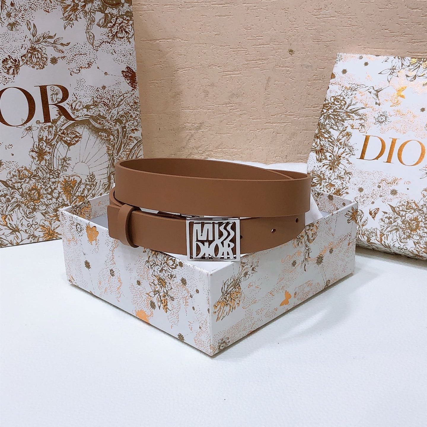 DIOR 26S BELT 25 MM IN BROWN CALFSKIN 655081