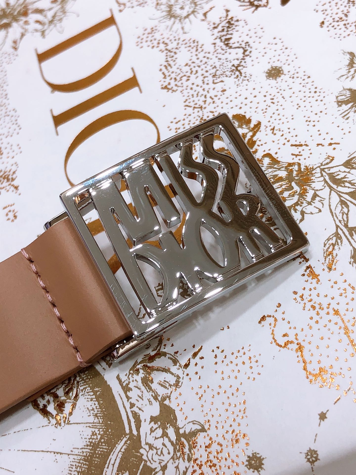 DIOR 26S BELT 25 MM IN BROWN CALFSKIN 655081
