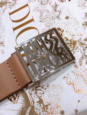 DIOR 26S BELT 25 MM IN BROWN CALFSKIN 655081