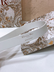 DIOR 26S BELT 25 MM IN WHITE CALFSKIN 655082